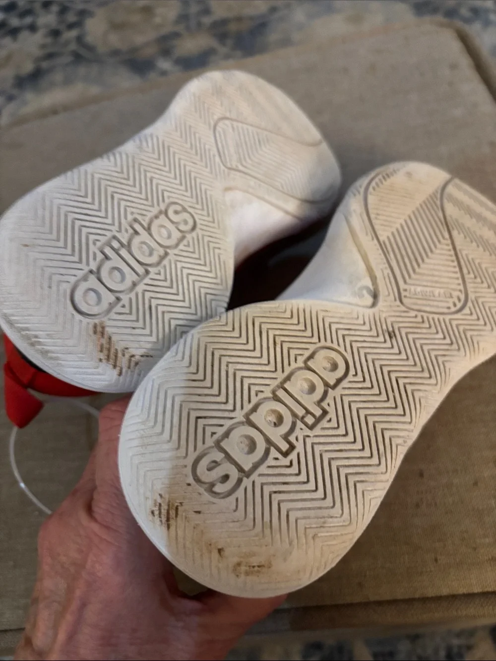 Adidas Kids Red High-Top Sneakers Basketball Shoes